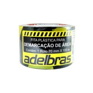 Fita Demarcação Plástica Sem Adesivo para sinalização de área Adelbras 70mm x 100m