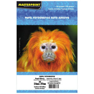 Papel Adesivo 130g A4 Glossy Masterprint Fotográfico 50 Fls