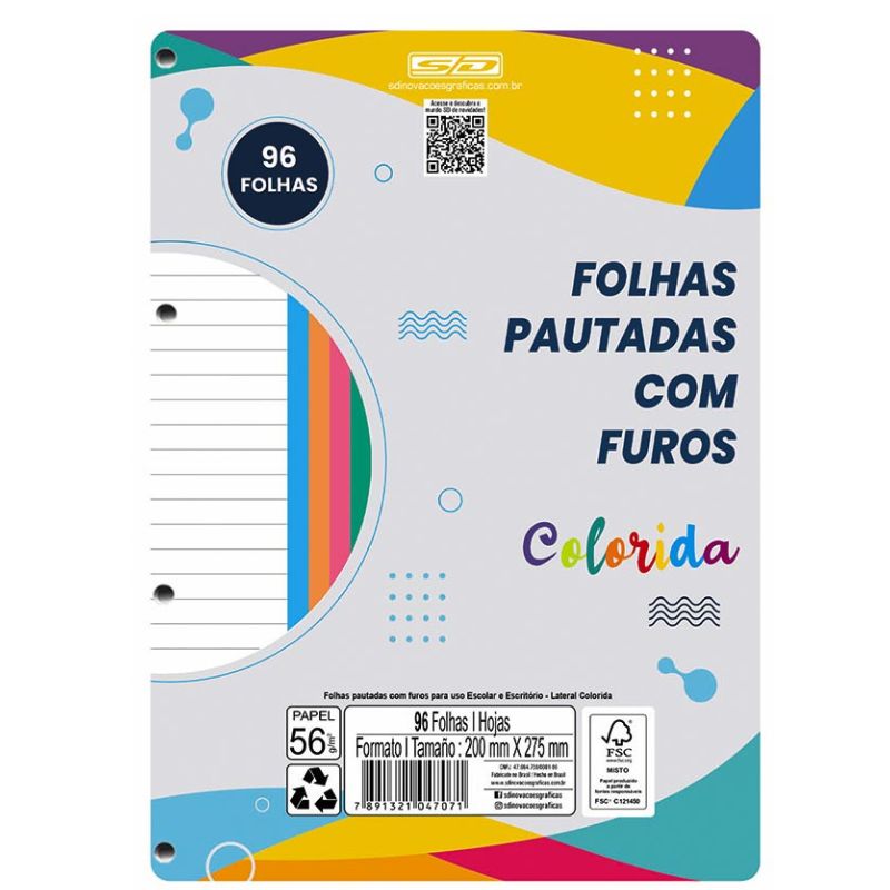 Bloco Fichário Colorido 96 folhas São Domingos