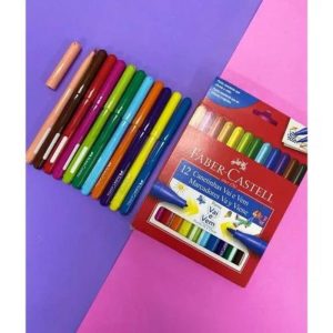 Caneta Hidrocor Com 12 Faber Ponta Vai e Vem