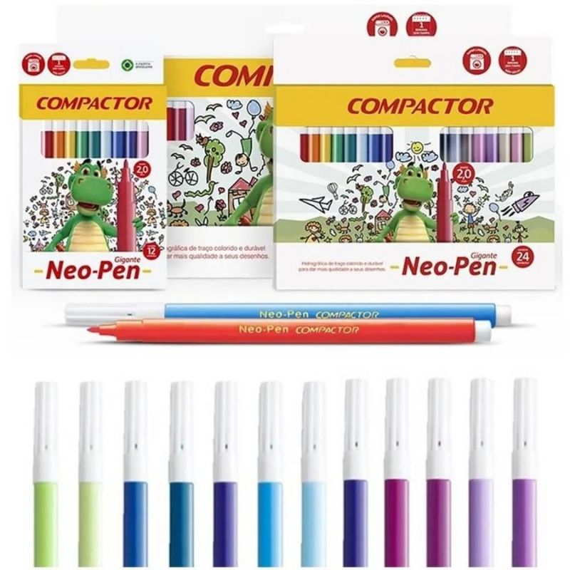 Caneta Hidrocor Com 24 Neo Pen Compactor - Imagem 2