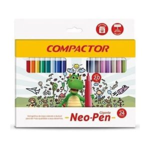 Caneta Hidrocor Com 24 Neo Pen Compactor