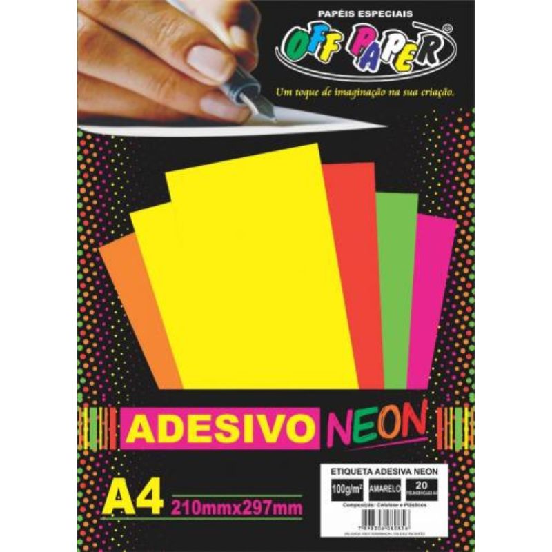 Etiqueta Adesiva A4 Neon 20 folhas Off Paper