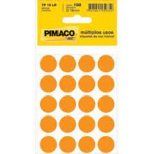 Etiqueta Adesiva redonda TP 19 200 unidades Pimaco Laranja
