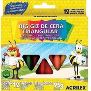 Gizão de Cera 12 Cores 09312 Triangulo Acrilex