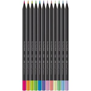 Lápis de Cor Com 12 Faber Supersoft 6 Neon + 6 Pastel