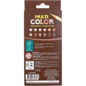 Lápis de Cor com 12 Multicolor Tons de Pele 11.1200NTP