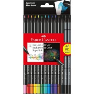 Lápis de Cor com 12+2 Faber Supersoft 120712