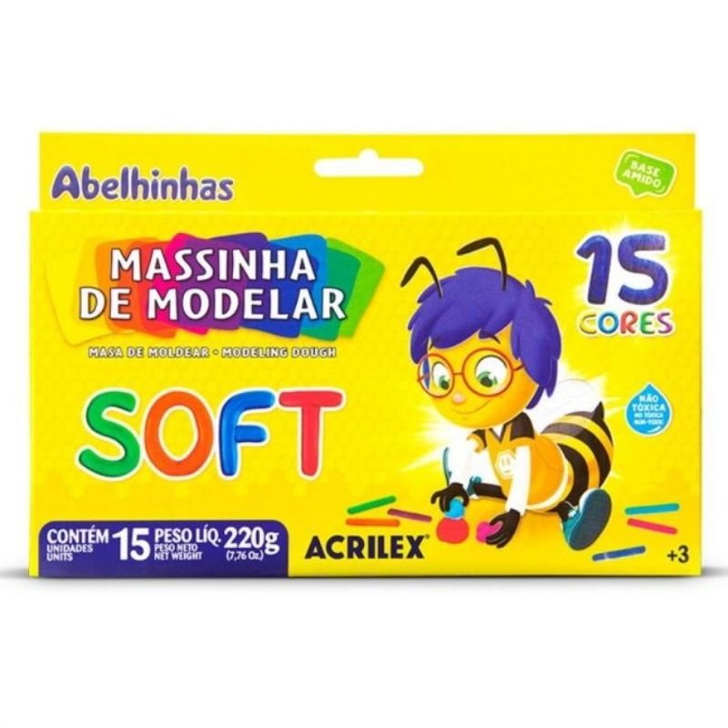 Massa Modelar Soft 15 cores Acrilex