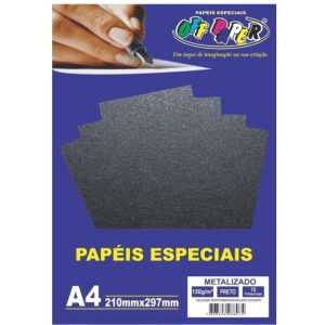 Papel Impressão Metallic 150grs 15 folhas Preto Off Paper