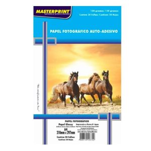 Papel Impressão Photo 130G Adesivo 20 folhas Masterprint