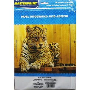 Papel Impressão Photo 80G Adesivo 20 folhas Masterprint