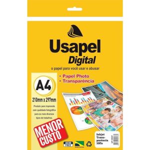 Papel Photo Transparência A4 10 folhas Usapel