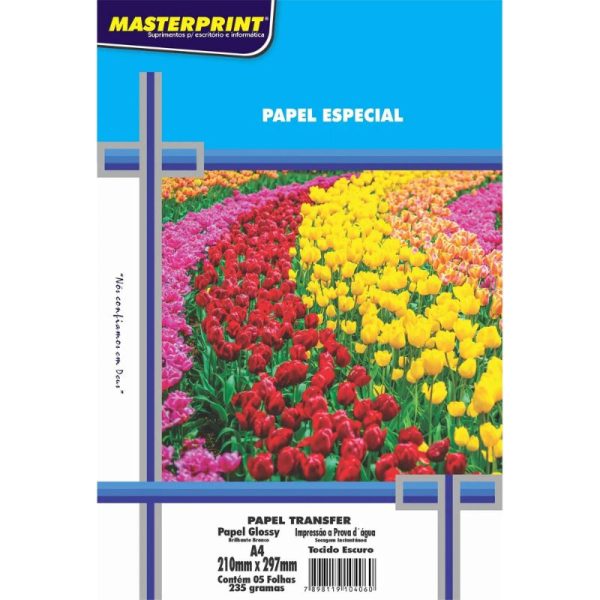 Papel Transfer Tecido Escuro 235G 5 folhas Master