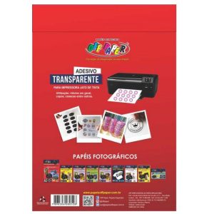 Papel Vinil Adesivo Transparente 150G A4 pacote com 10 folhas Off Paper