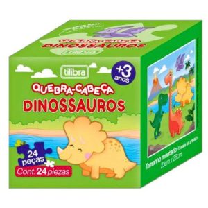 Quebra Cabeça 24 Peças Ilustrações Dinossauro Tilibra