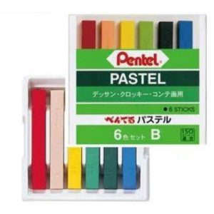 Giz Pastel Seco 06 cores GA-6 Pentel 6B