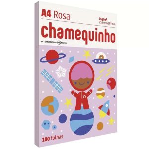 Papel Sulfite A4 210x216 100 folhas Chamequinho Rosa