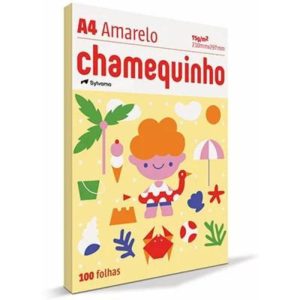 Papel Sulfite A4 210x297 100 folhas Chamequinho Amarelo