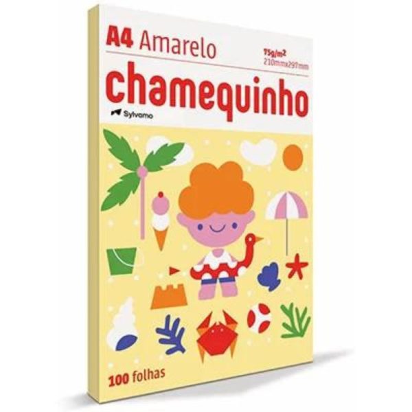Papel Sulfite A4 210x297 100 folhas Chamequinho Amarelo