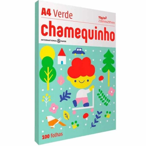 Papel Sulfite A4 210x297 100 folhas Chamequinho Verde