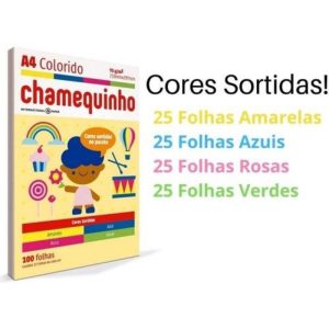 Papel Sulfite A4 210x297 Colorido 100 folhas