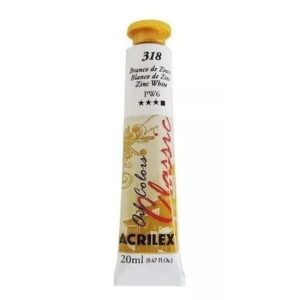 Tinta Óleo Tela 20ML 14123 Oil Classic Acrilex Branco de Zinco
