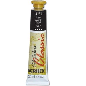 Tinta Óleo Tela 20ML 14123 Oil Classic Acrilex Preto