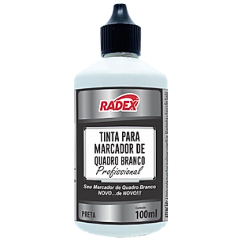 Tinta Pincel Quadro Branco Preta 100ML Radex