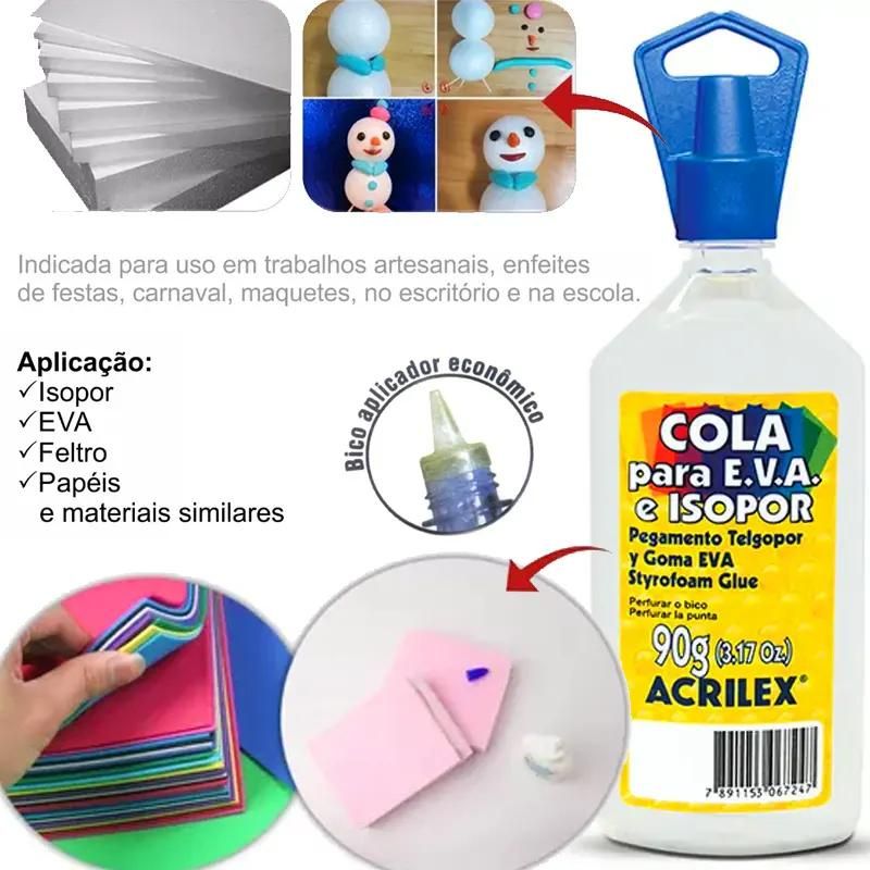 Cola EVA e Isopor 90gr 17390 Acrilex - Imagem 2