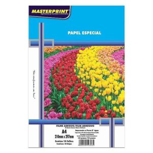 Papel Impressão Filme Adesivo Vinil BR 135gr A4 10 folhas Masterprint