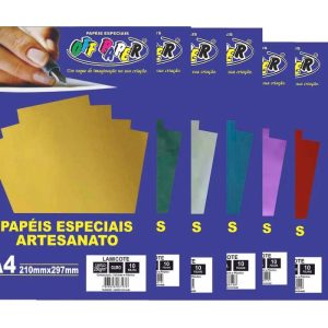 Papel Impressão Lamicote A4 250gr 10 folhas Off Paper Ouro