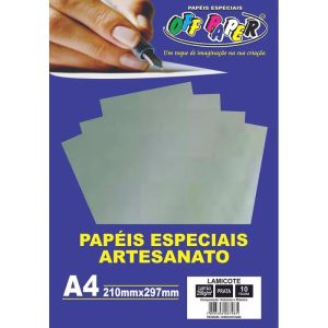 Papel Impressão Lamicote A4 250gr 10 folhas Off Paper Prata