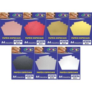 Papel Impressão Metalizado 150gr 15 folhas Off Paper Ouro Velho
