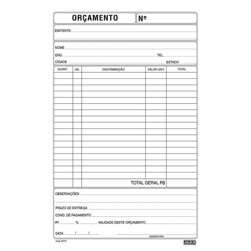 Bloco Orçamento 137x207 100 folhas São Domingos - Imagem 2