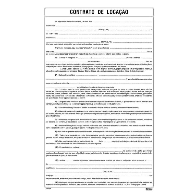 Contrato Locação 100 folhas 199x297 São Domingos - Imagem 2