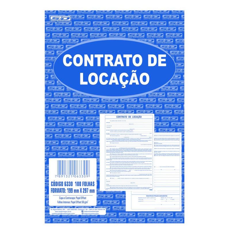 Contrato Locação 100 folhas 199x297 São Domingos