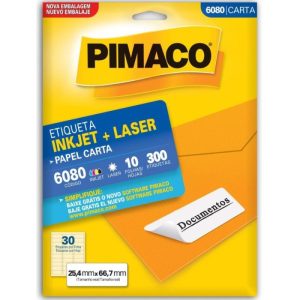Etiqueta Laser 6080 10 folhas Carta Pimaco