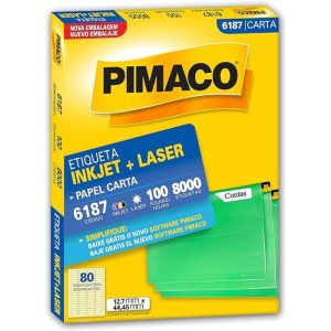 Etiqueta Laser 6187 12,7x44,45 100 folhas Pimaco
