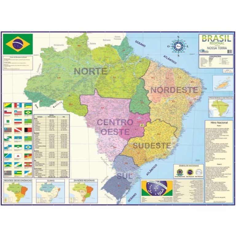 Mapa dobrado do Brasil Regional Multimapas - Papelaria Central Uberlândia