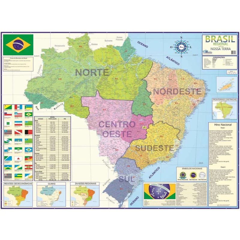 Mapa dobrado do Brasil Regional Multimapas