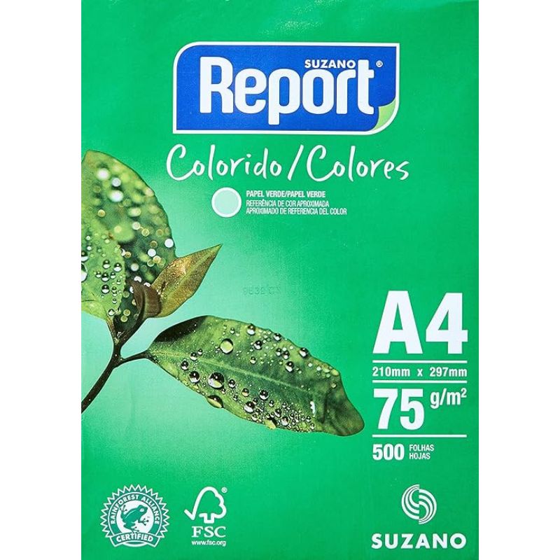 Papel Sulfite A4 210×297 500folhas Color Report Verde