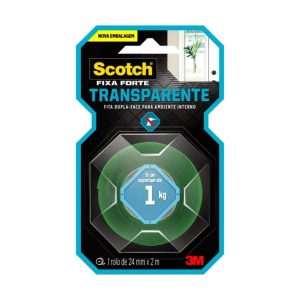 Fita Fixa Forte Transparente 24MMx2M 1KG 3M