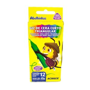 Giz Triangular Curto com 12 Ref 09412 Acrilex