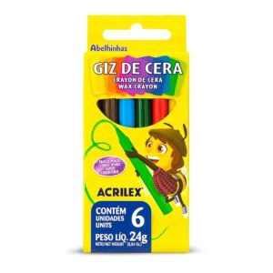 Giz de Cera 06 cores Ref 09006 Acrilex