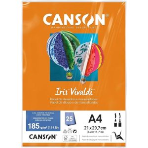 Papel Vivaldi 185gr A4 25folhas Canson Cenoura