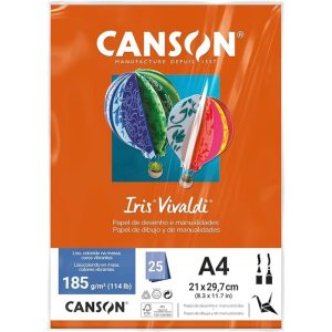 Papel Vivaldi 185gr A4 25folhas Canson Laranja