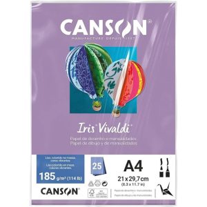 Papel Vivaldi 185gr A4 25folhas Canson Lilás
