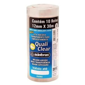 Fita Durex 12x30 Qualitape Transparente Adelbras Unidade