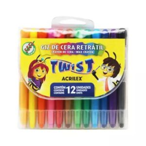 Giz de Cera Retrátil Twist Retrátil 12 Und 09010 Acrilex